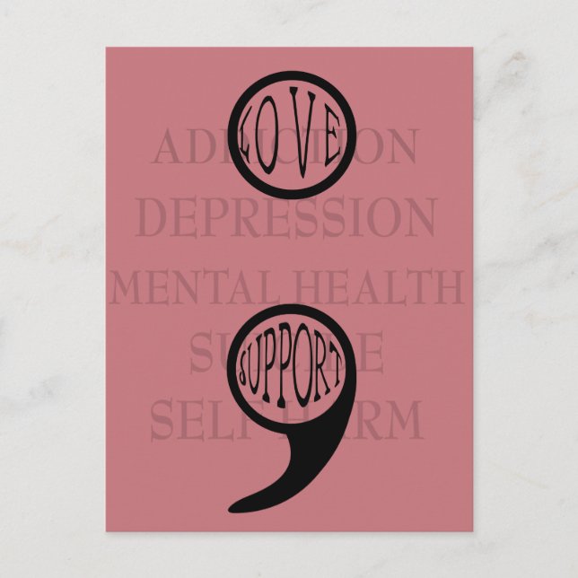 Semi colons neue Bedeutung für Liebe und Support Postkarte (Vorderseite)