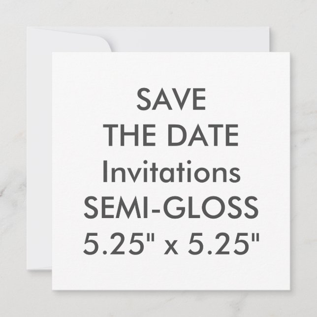 SEMI-GLOSS 110lb 5,25" Square Wedding Einladungen (Vorderseite)