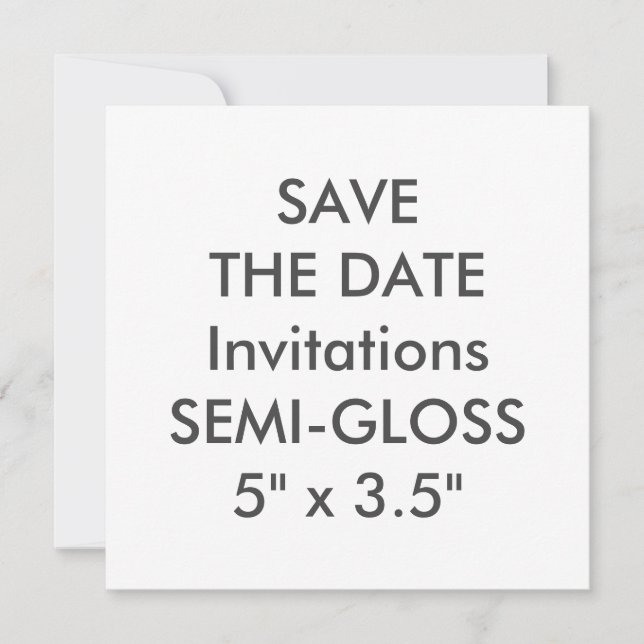 SEMI-GLOSS 110lb Invitations de mariage Carré de 5 (Devant)