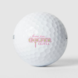 Semi pro golfer rosa karierte personalisierte Golf Golfball