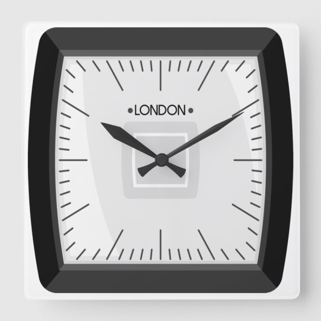 Semi Square London Quadratische Wanduhr (Vorderseite)