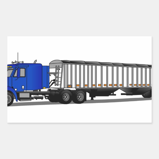 Semi Tractor Trailer Rechteckiger Aufkleber (Vorderseite)