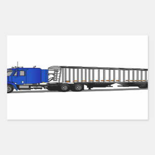Semi Tractor Trailer Rechteckiger Aufkleber