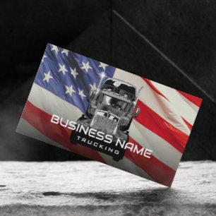 Semi Truck Beruflich Trucking American Flag Visitenkarte