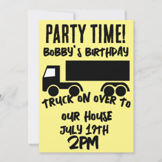 SEMI-TRUCK BOYS KIDS BIRTHDAY PARTY INVITATIONS EINLADUNG