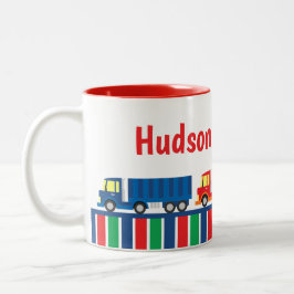 Semi Truck Convoy Personalized Mug Zweifarbige Tasse