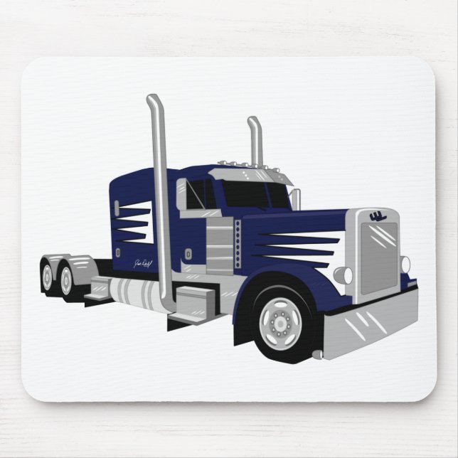Semi Truck Dark Blue Mousepad (Vorne)