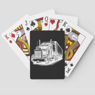 Semi Truck Diesel LKW Art Tinte zeichnend Spielkarten