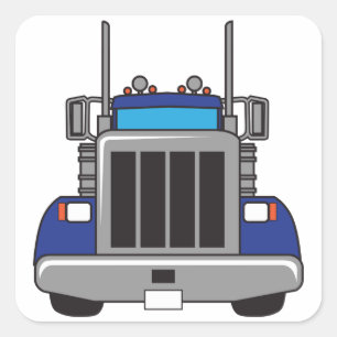 Semi Truck Front Quadratischer Aufkleber