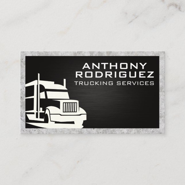 Semi Truck Logo | Lastkraftwagen | Betonrahmen Visitenkarte (Vorderseite)