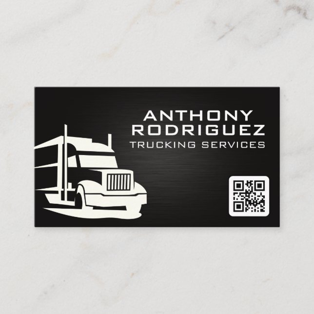 Semi Truck Logo | Lastkraftwagen | QR-Code Visitenkarte (Vorderseite)