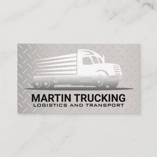 Semi Truck Logo | Stahlplatte Visitenkarte (Vorderseite)
