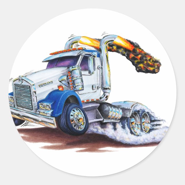 Semi Truck Runder Aufkleber (Vorderseite)