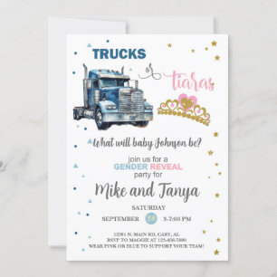 Semi Trucks oder Tiaras Geschlecht offenbaren Einl Einladung