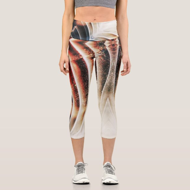 Semi-wertvolle Edelsteinstruktur Capri Leggings (Vorderseite)