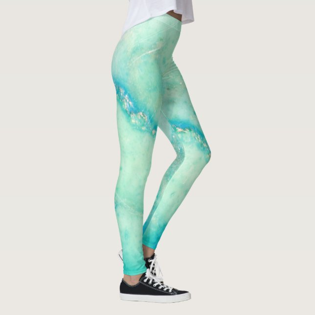 Semi-wertvolle Edelsteinstruktur Leggings (Rechts)