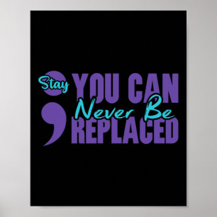 Semicolon Bleibe nie auf dem Gebiet der psychische Poster