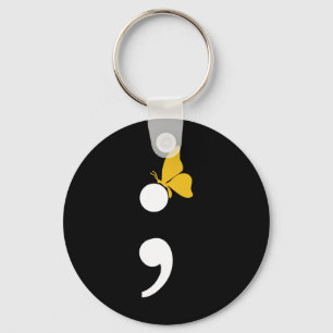 Semicolon Butterfly Suizid Depression Prevention Schlüsselanhänger