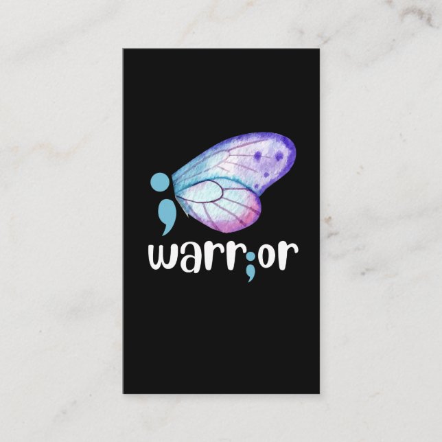 Semicolon Butterfly - Suizidprävention Bewusstsein Visitenkarte (Vorderseite)
