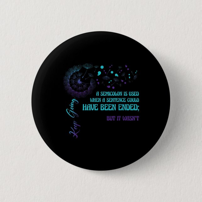 Semicolon Definition Dandelion Suizidprävention Button (Vorderseite)