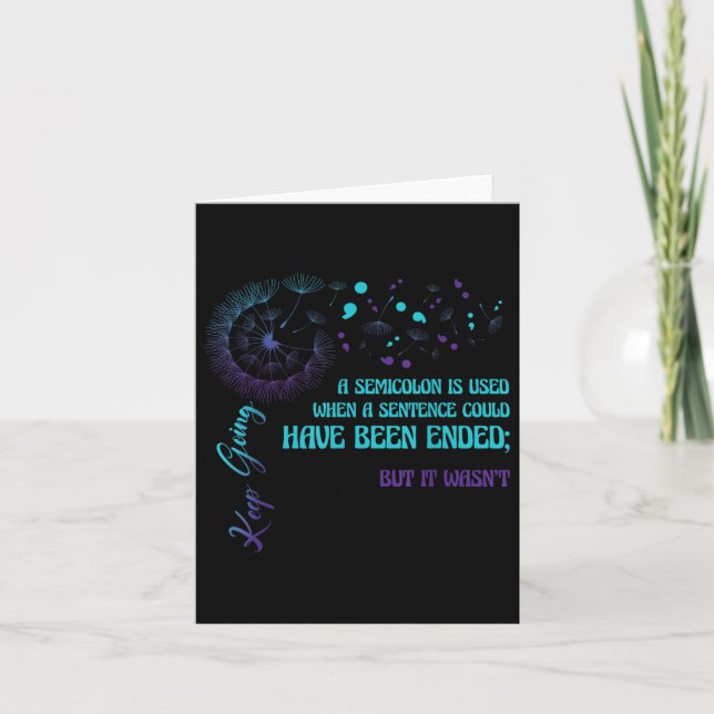 Semicolon Definition Dandelion Suizidprävention Karte (Vorderseite)