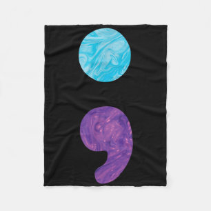 Semicolon Depression Suizidprävention Bewusstsein Fleecedecke