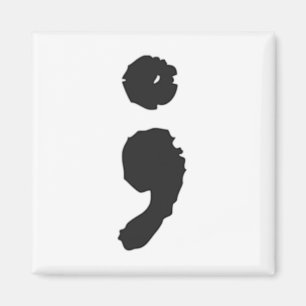 Semicolon ; Depression und Selbstmordgedanken Magnet