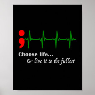 Semicolon Ekg Suizidbewusstsein Prävention Poster