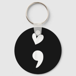 Semicolon Heart Angst Psychische Gesundheit Bewuss Schlüsselanhänger