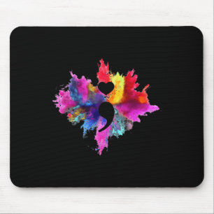 Semicolon Heart Gefärbte Krawatte Suicide Preventi Mousepad