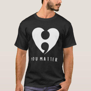 Semicolon Heart Suicide Prevention Psychische Gesu T-Shirt