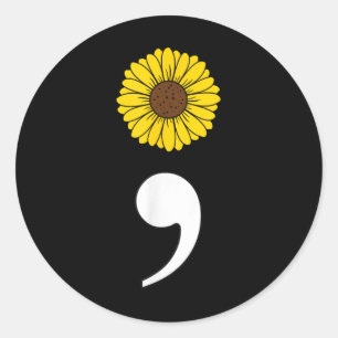 Semicolon Heartbeat Suizidprävention A Runder Aufkleber