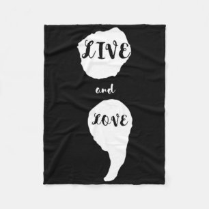Semicolon Live and Liebe Suizidbewusstsein für Men Fleecedecke