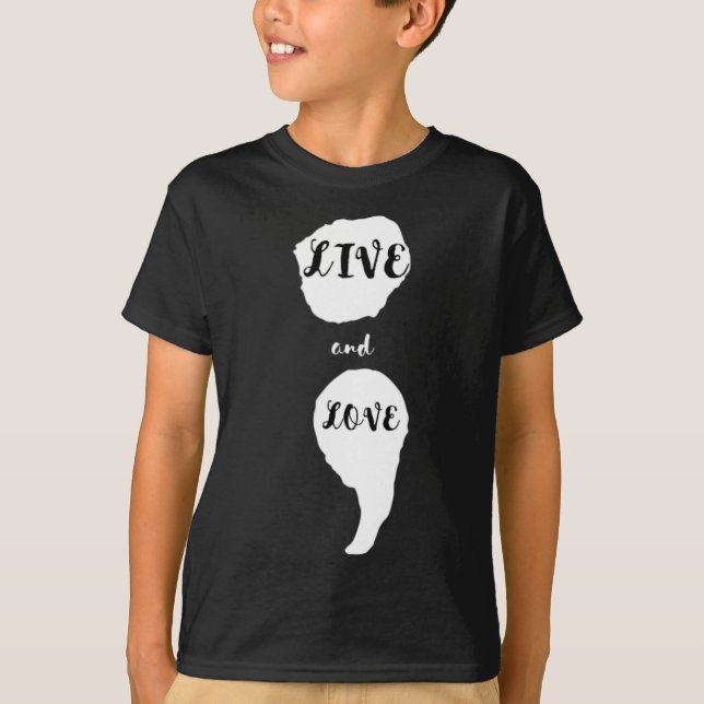 Semicolon Live and Liebe Suizidbewusstsein für Men T-Shirt (Vorderseite)