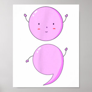 Semicolon Mental Health Awareness Depression Anxie Poster