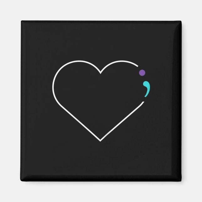 Semicolon Mental Health Awareness Magnet (Vorne)