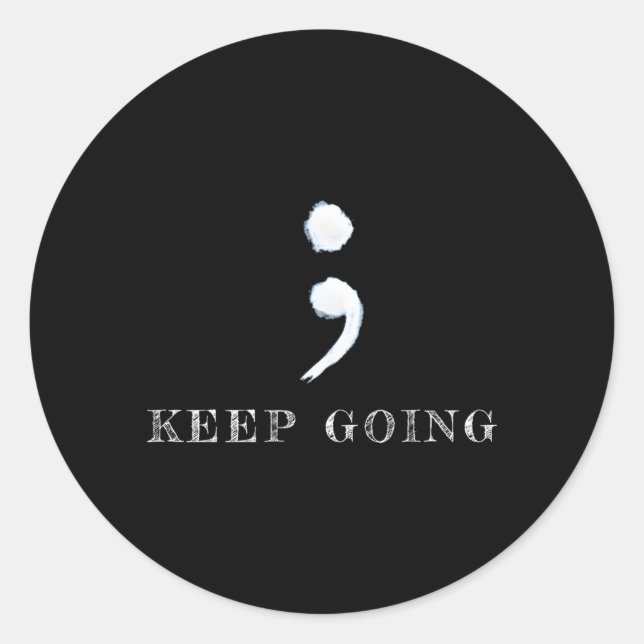 Semicolon Project Tal Health Awareness Runder Aufkleber (Vorderseite)