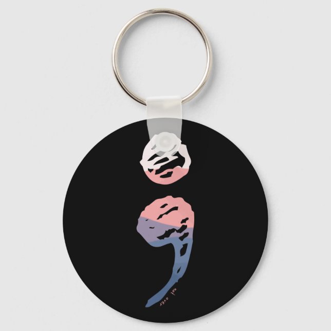Semicolon - Psychische Gesundheit Schlüsselanhänger (Vorderseite)