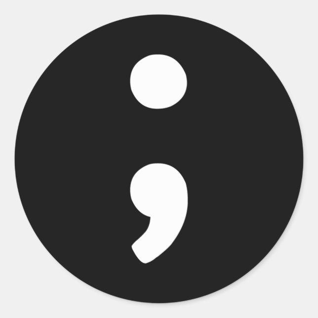 Semicolon Runder Aufkleber (Vorderseite)