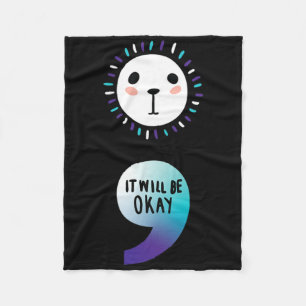 Semicolon setzt die Mental Health Awareness Family Fleecedecke