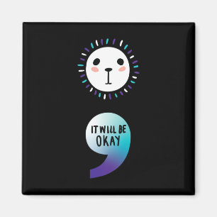 Semicolon setzt die Mental Health Awareness Family Magnet