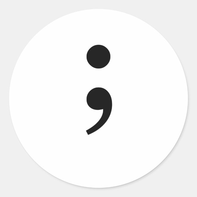 Semicolon Sticker (Vorderseite)
