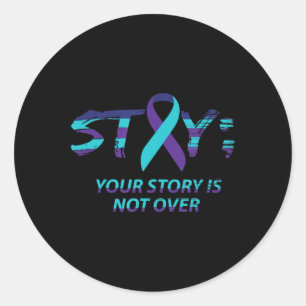 Semicolon Suicide Awareness Mental Health bleibe Runder Aufkleber