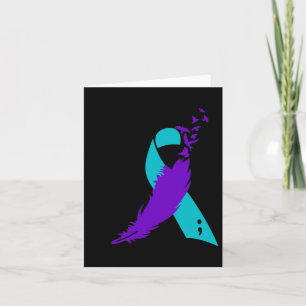 Semicolon Suicide Awareness Ribbon Karte