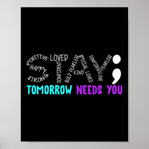 Semicolon Suicide Prevention Awareness Mental Poster