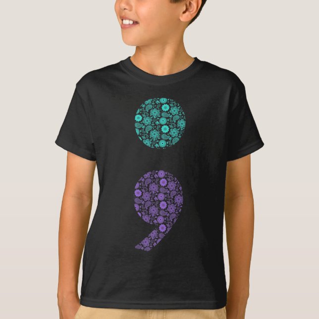 Semicolon Suicide Prevention Awareness T-Shirt (Vorderseite)