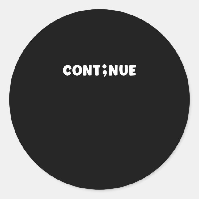 Semicolon Suizidpräventionstag Runder Aufkleber (Vorderseite)