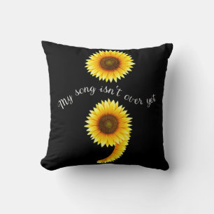 Semicolon Sunflove verbreitet Mental Health Awaren Kissen