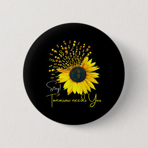 Semicolon Sunflower Suicide Prevention Awareness S Button