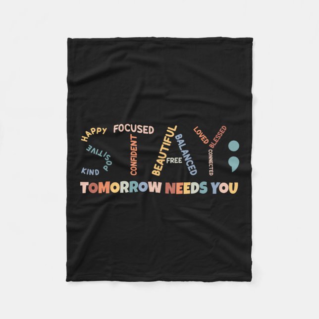Semicolon Tomorrow braucht das Bewusstsein für psy Fleecedecke (Vorderseite)